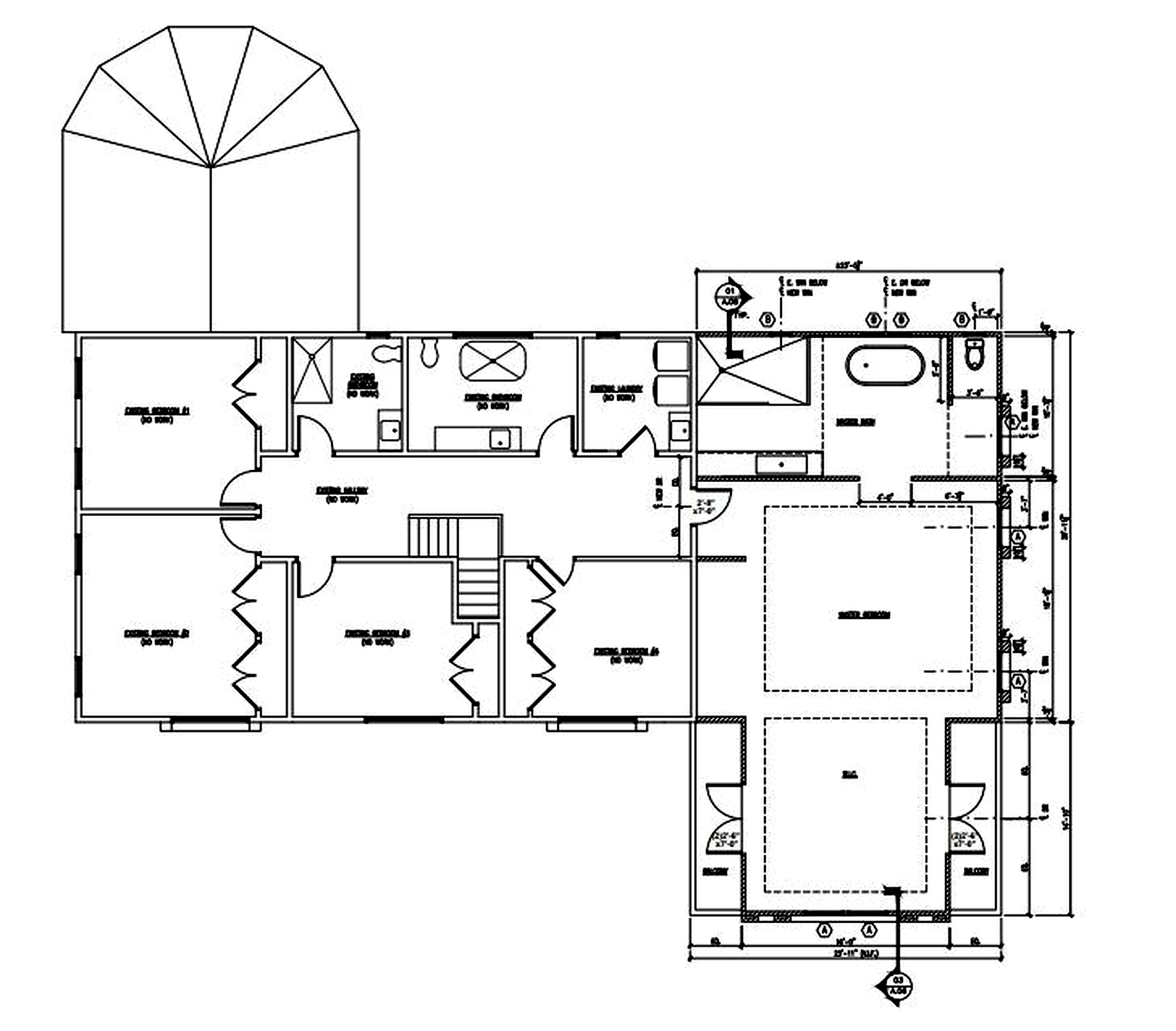 Second-floor plan for 77 Pine Terrace.